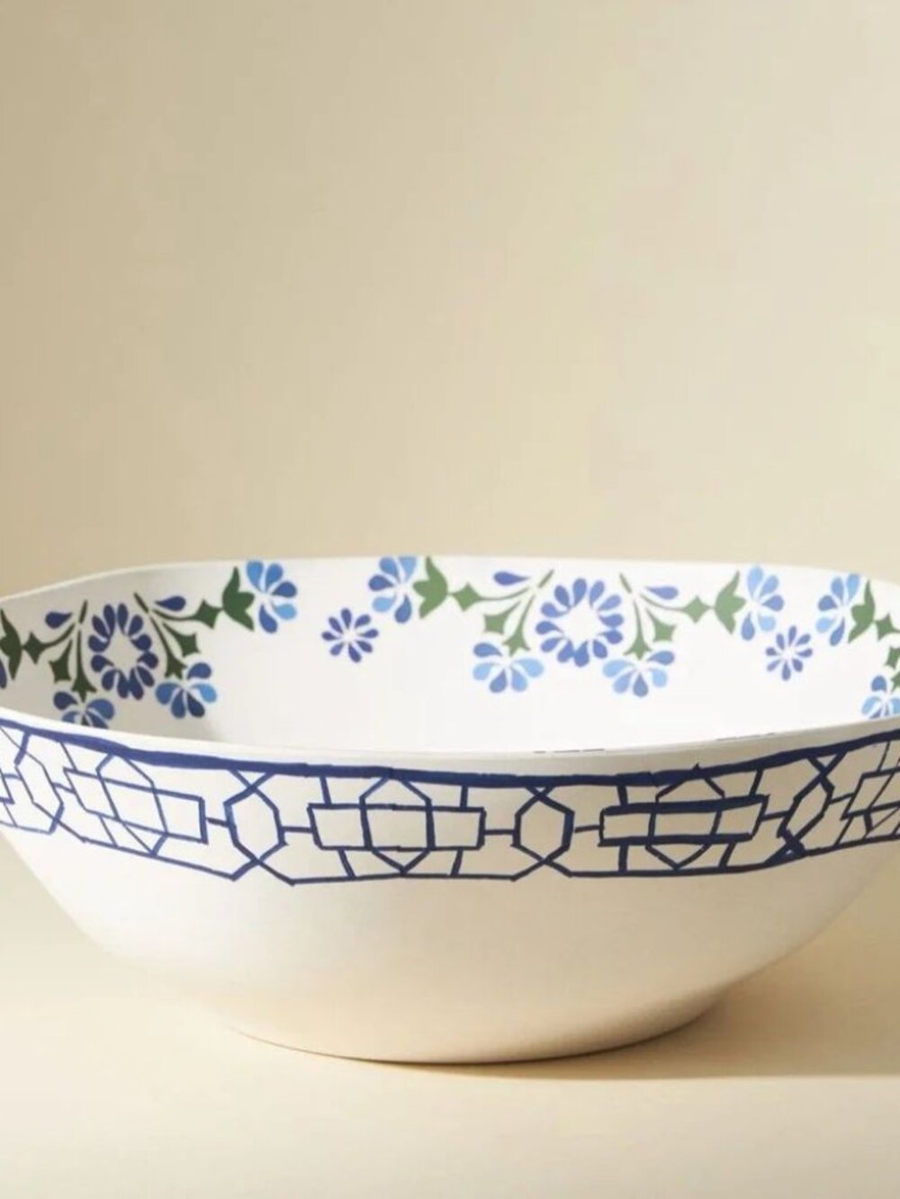 Anthropologie Sea Tile Melamine Serving Bowl